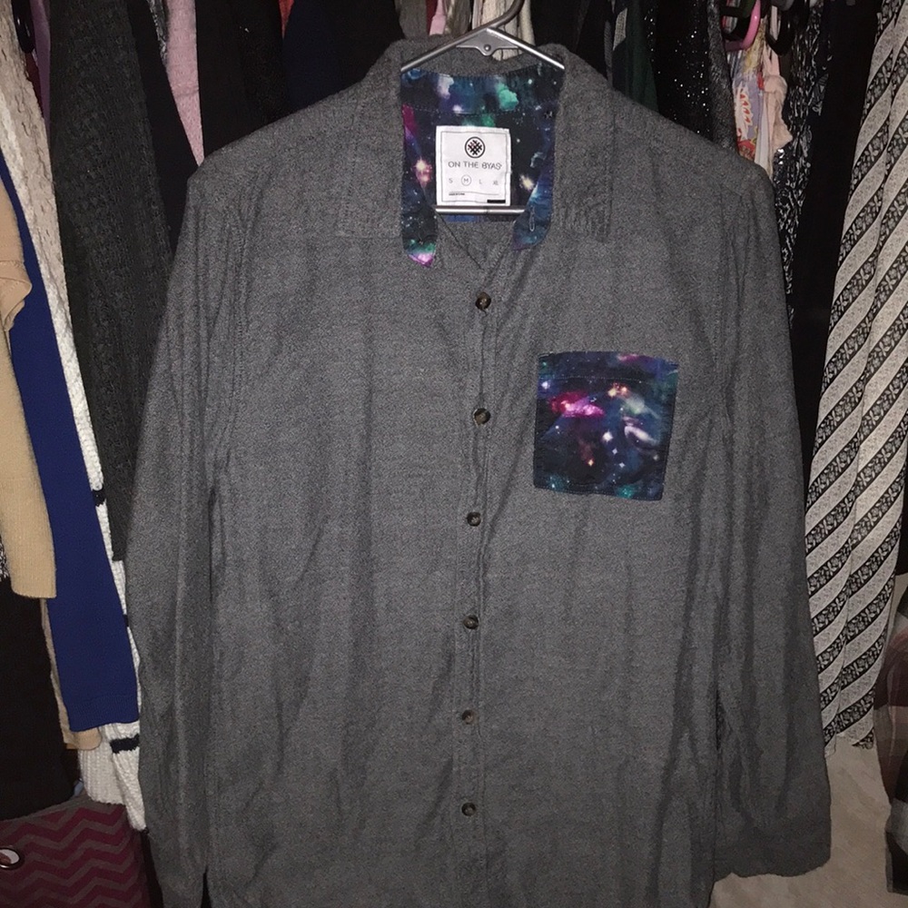 Galaxy&grey button down - Picture 1 of 6